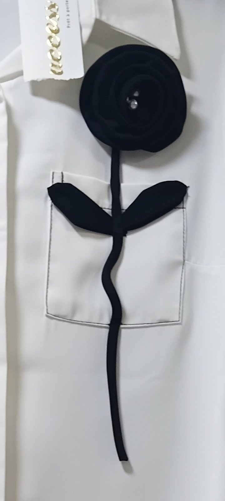 Chemise fleur noire 