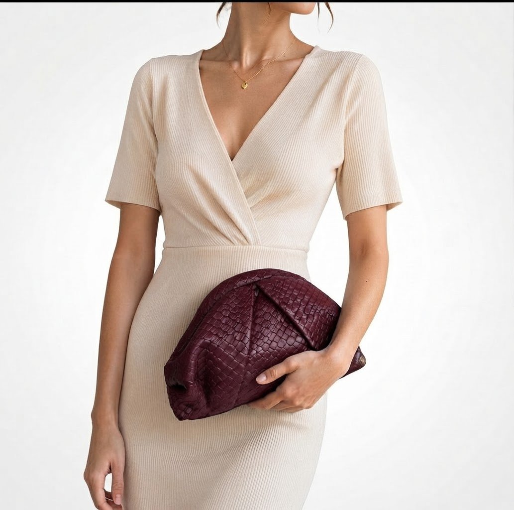 Pochette très chic rouge bordeaux  dernier prix 