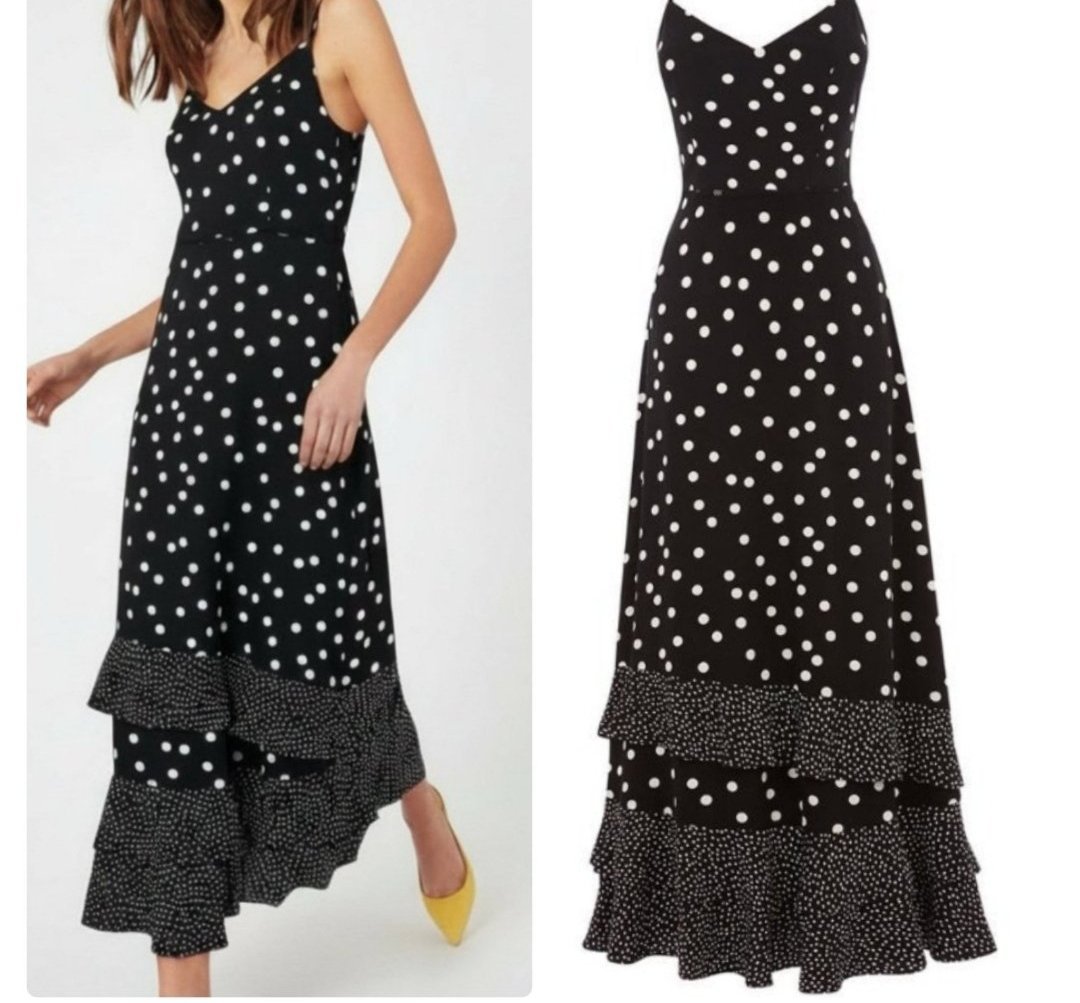 Longue robe à volants état neuf Oasis