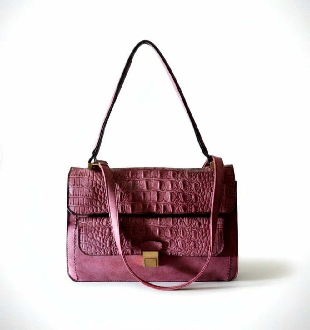 Sac à bandoulière effet croco et couleur dégradée capacité moyenne très chic  et joli profitez du code promo