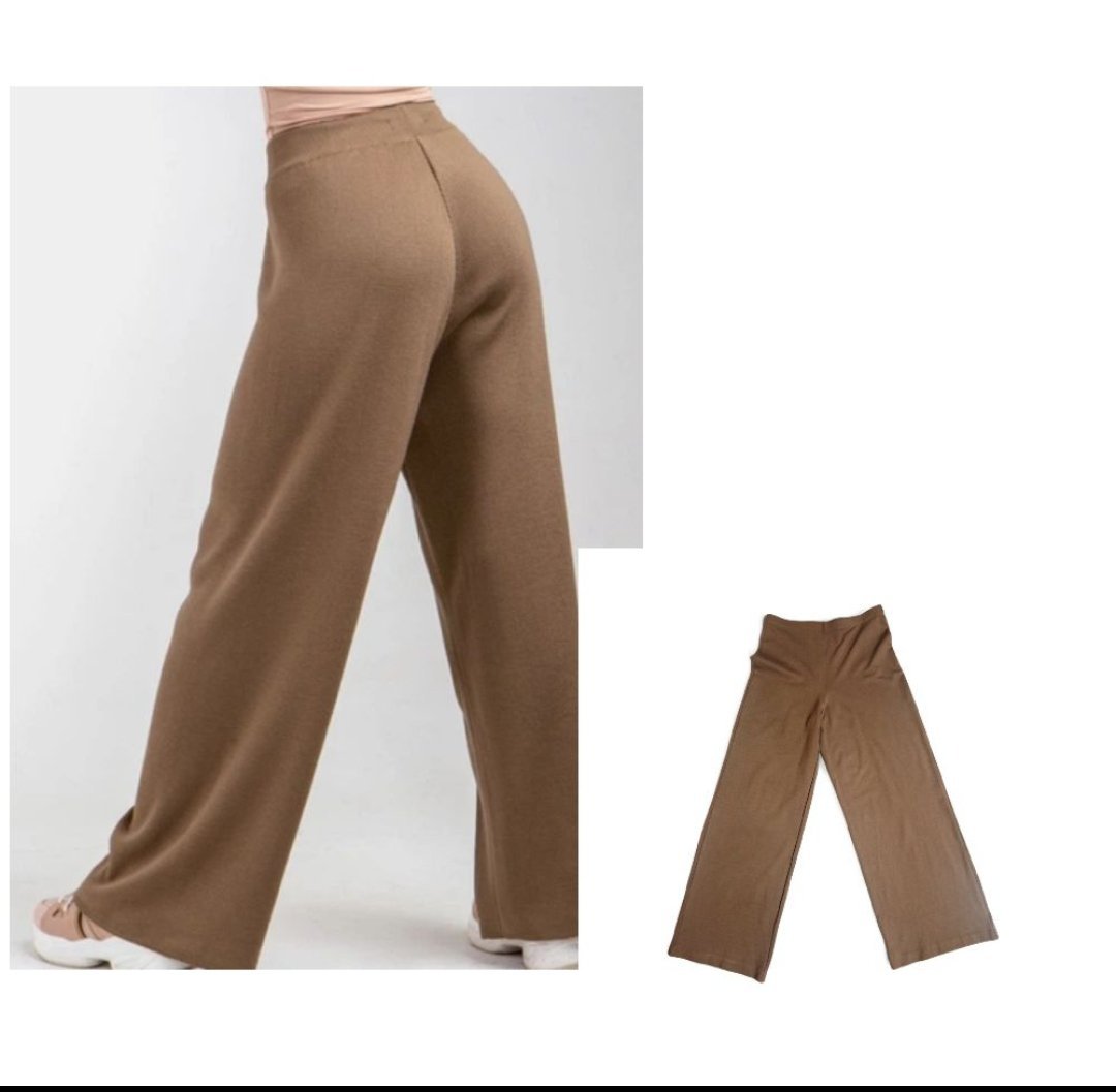Pantalon large taille haute en coton mélangé coupe décontractée taille 38/40