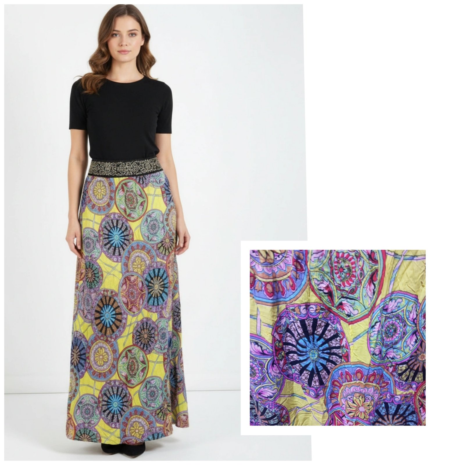 Très belle jupe maxi 100% coton très agréable à mettre état neuf de la marque In Vogue 