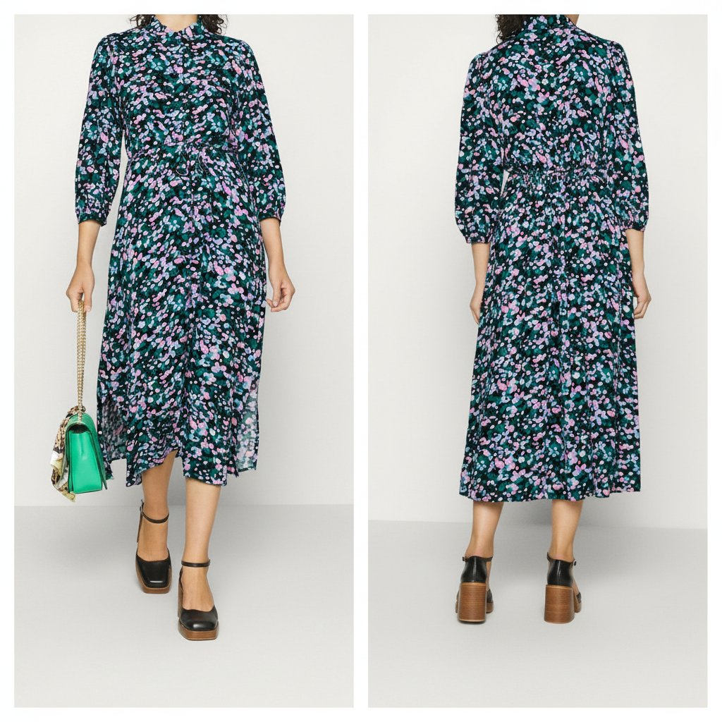 Robe chemise midi avec deux fentes latérales taille 38/40 de la marque M&S
