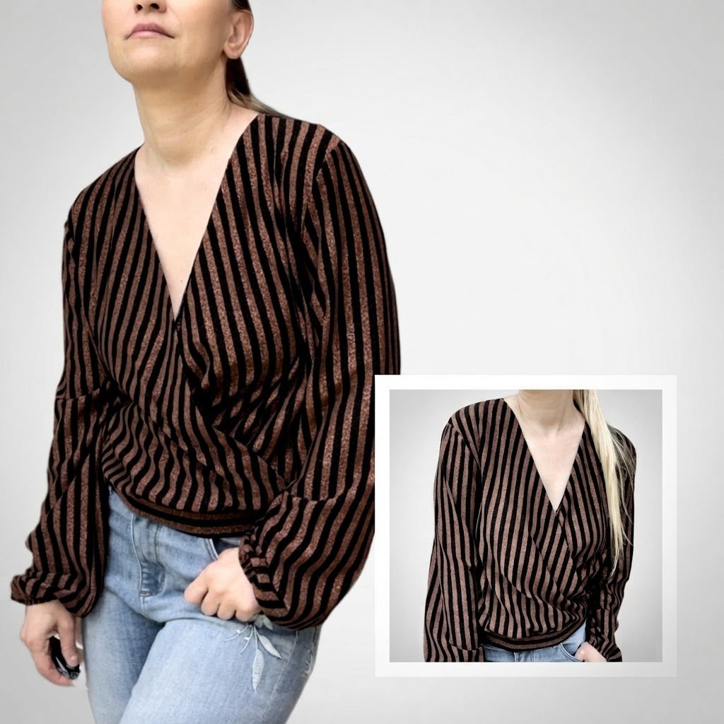Un joli haut noir et marron scintillant de la marque Calliope
