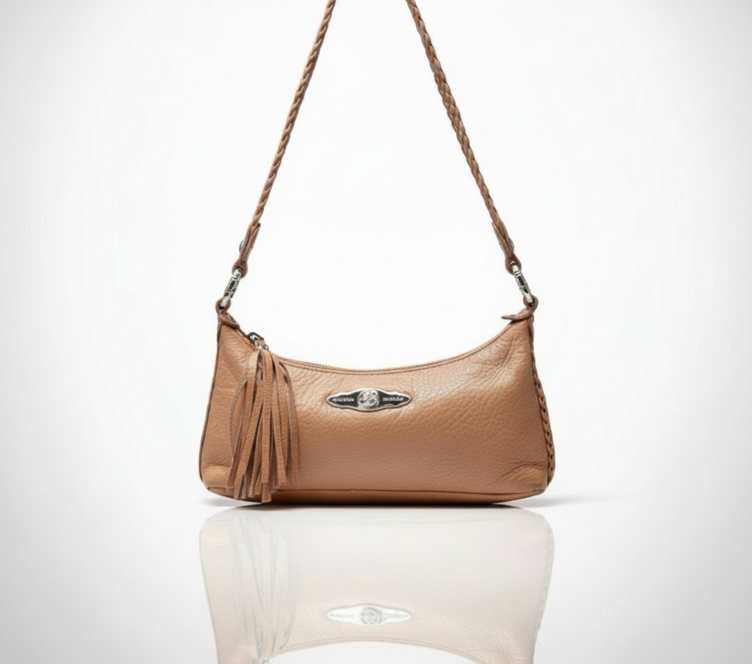 Très joli sac porté épaule en véritable cuir Elliot Lucca authentique 