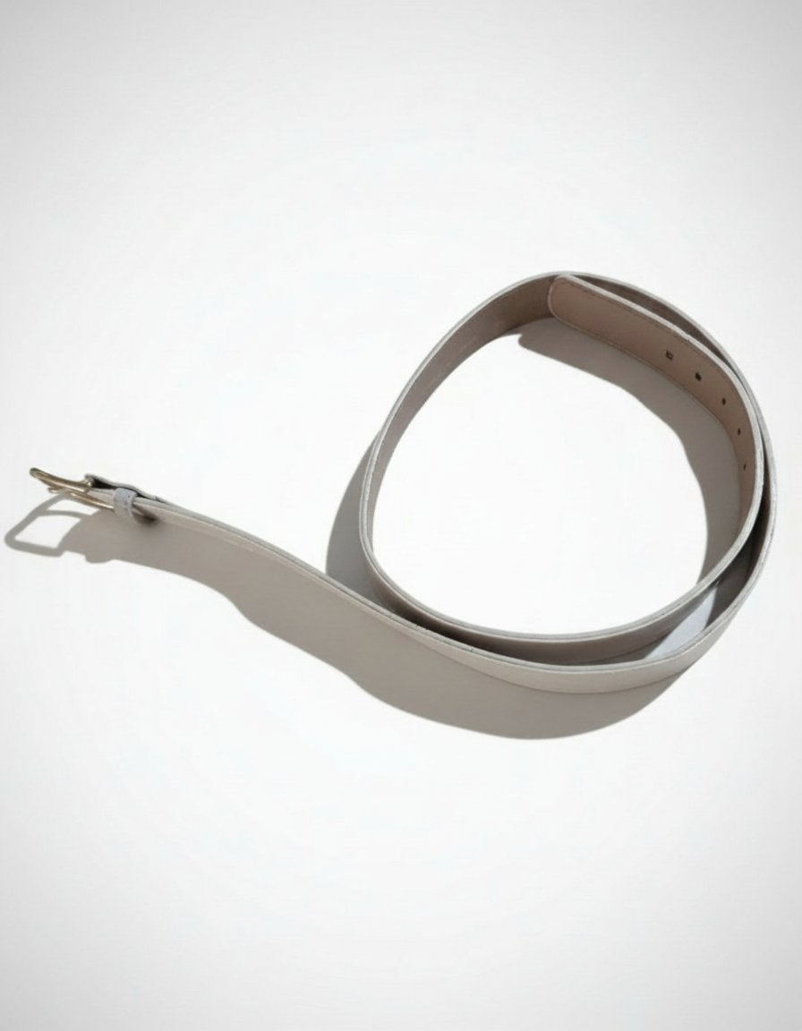 Ceinture en véritable cuir blanc lmade in Canada