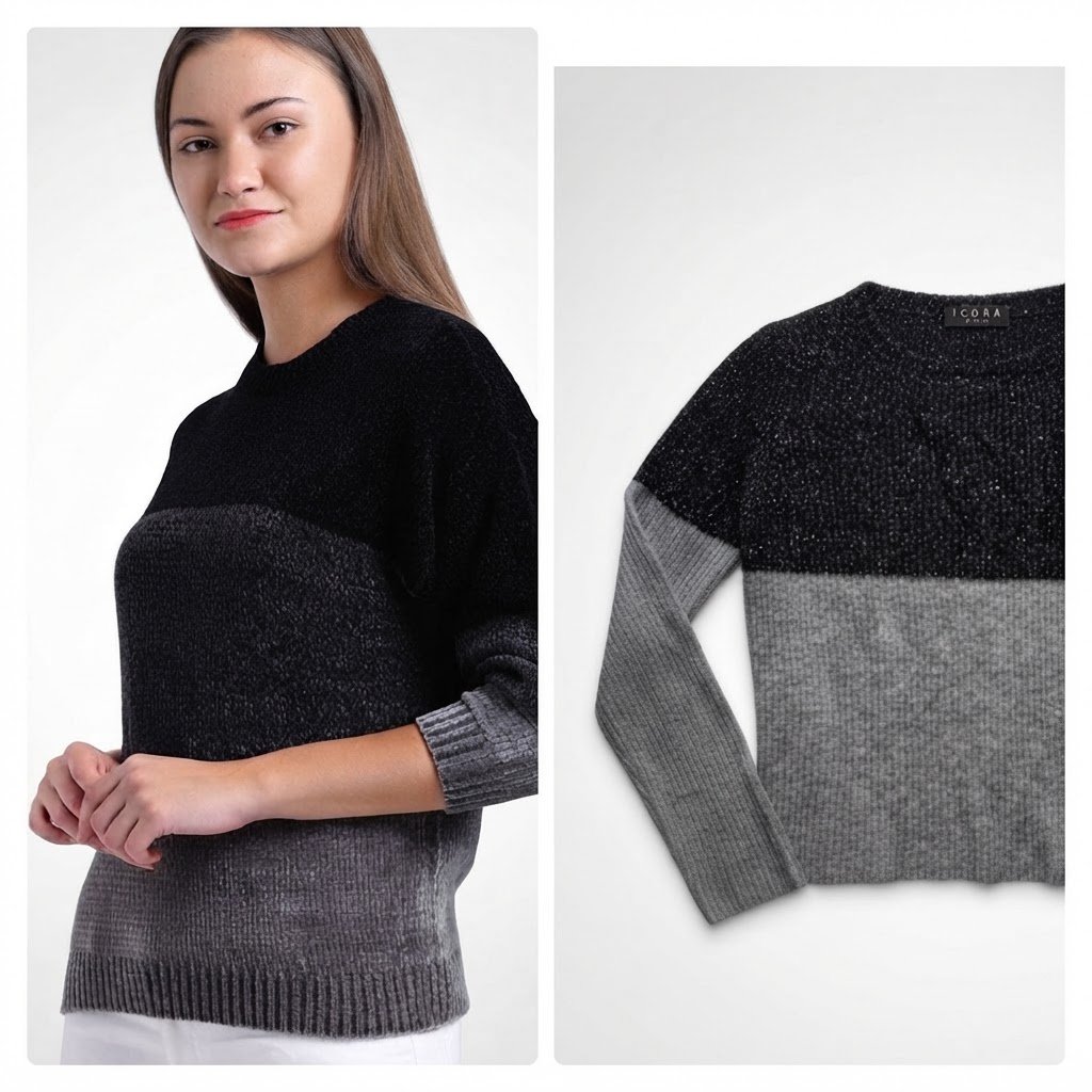 Très joli pull en laine mélangée taille 40 Icona