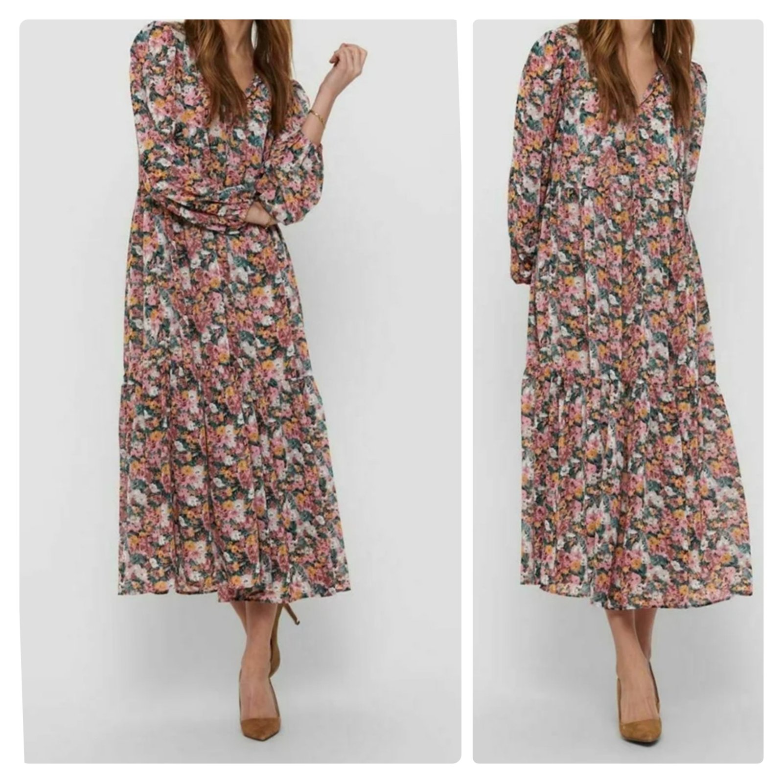 Robe midi à doublure en viscose Zara