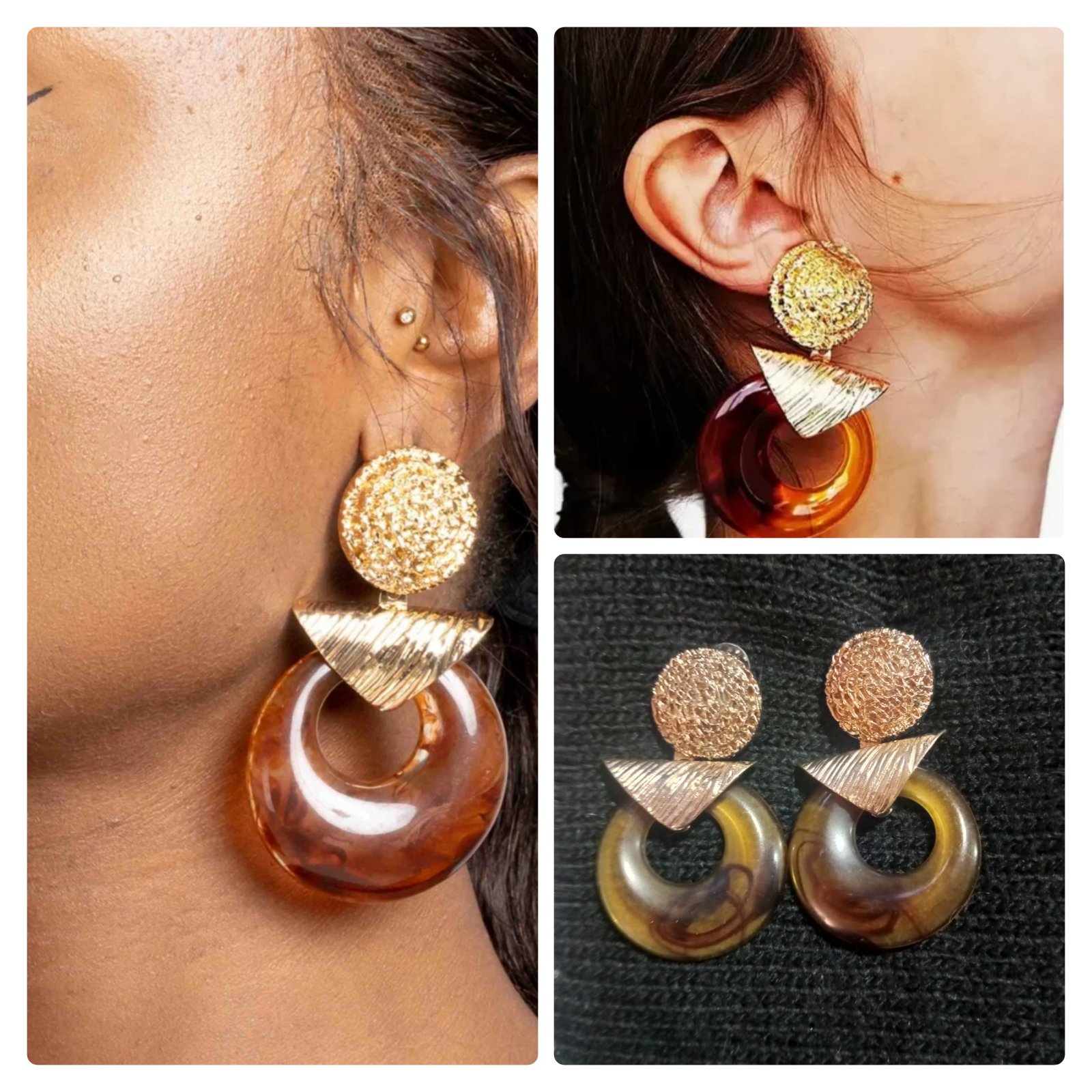 Des boucles d'oreilles Amber