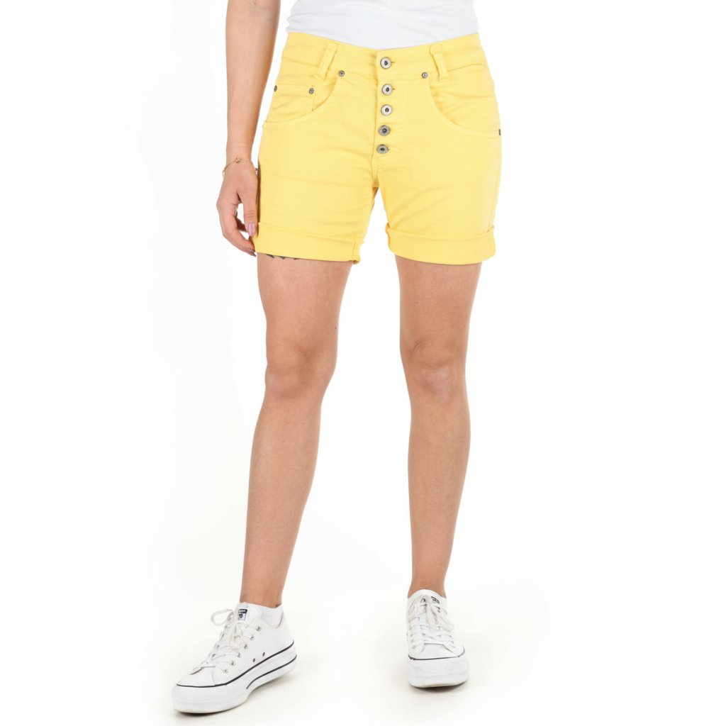 Short boyfriend denim lycra en coton de la marque Please