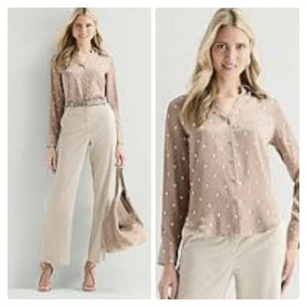 Chemise beige et blanc 100% coton manches longues transformables en demi manches de la marque Just White