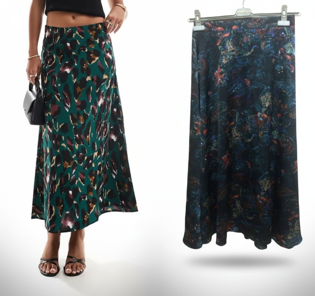 Jupe midi satinée taille 38/40