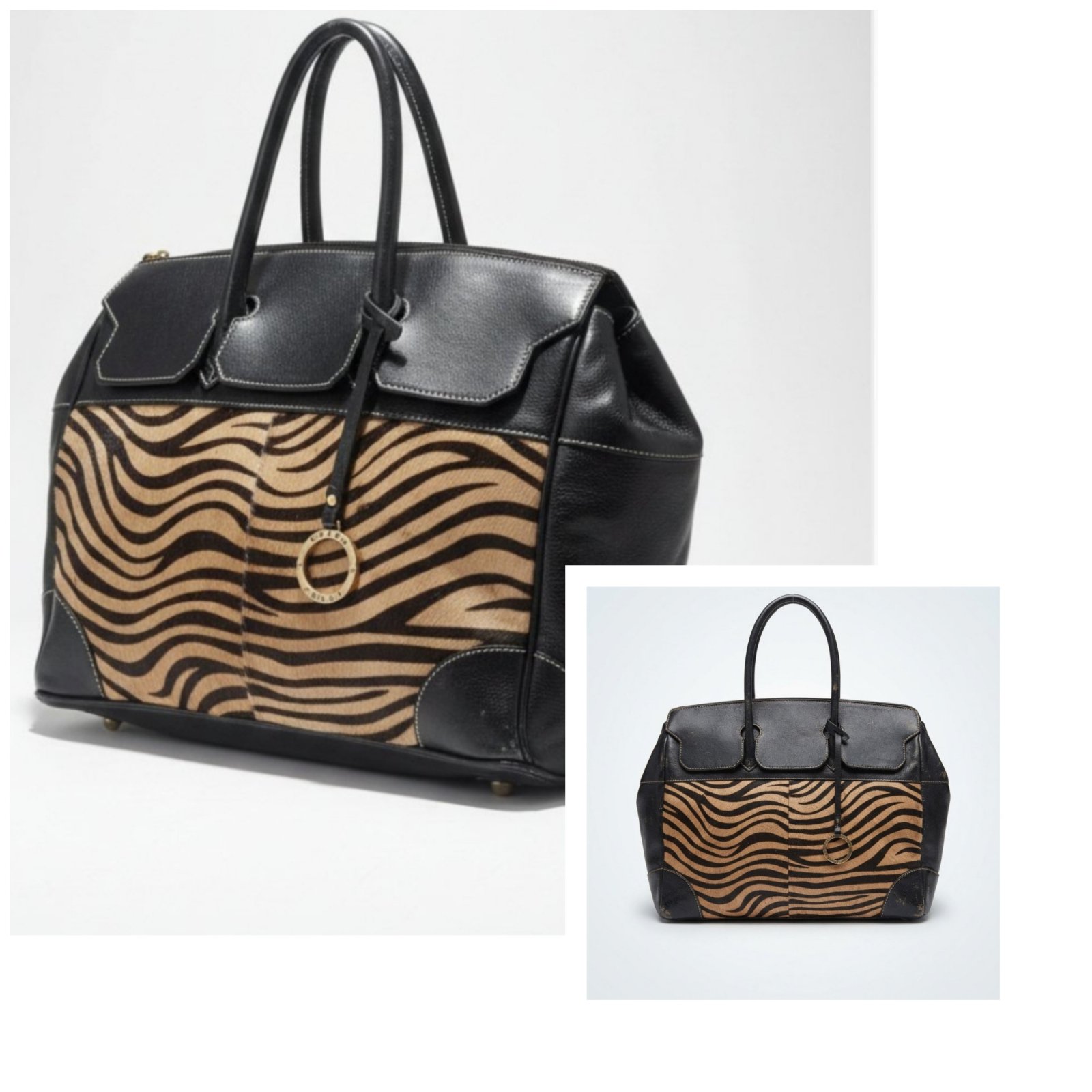Sac  à main et porté épaule en véritable cuir capacité généreuse convertible pour le boulot made in Italy