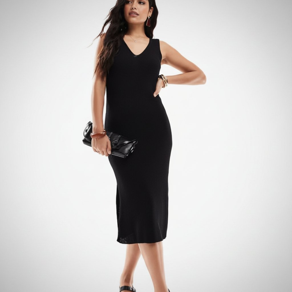 Robe midi noire taille 40/42 Emme Marella