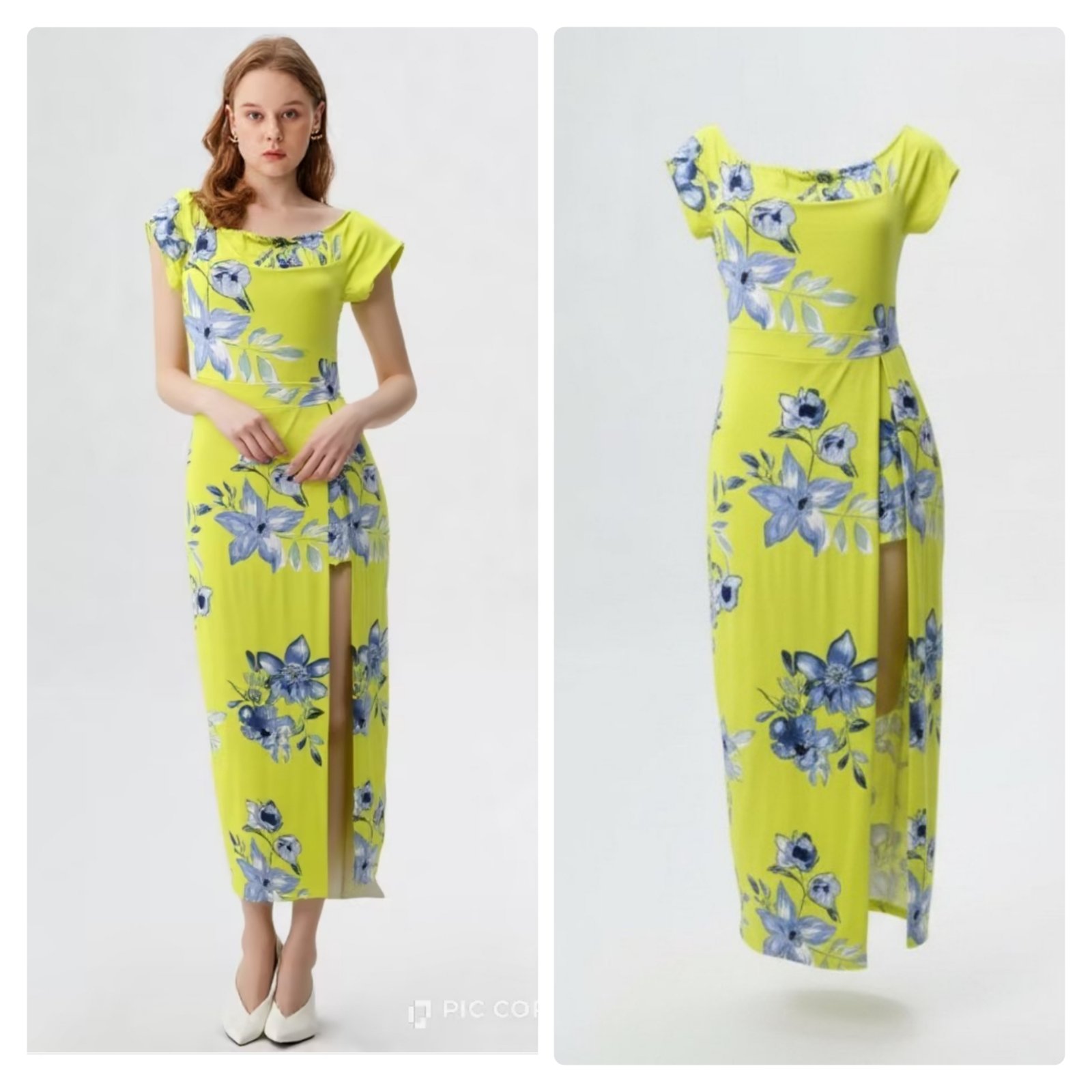 Longue robe  avec fente et short intégré en coton de la marque Derek Heart