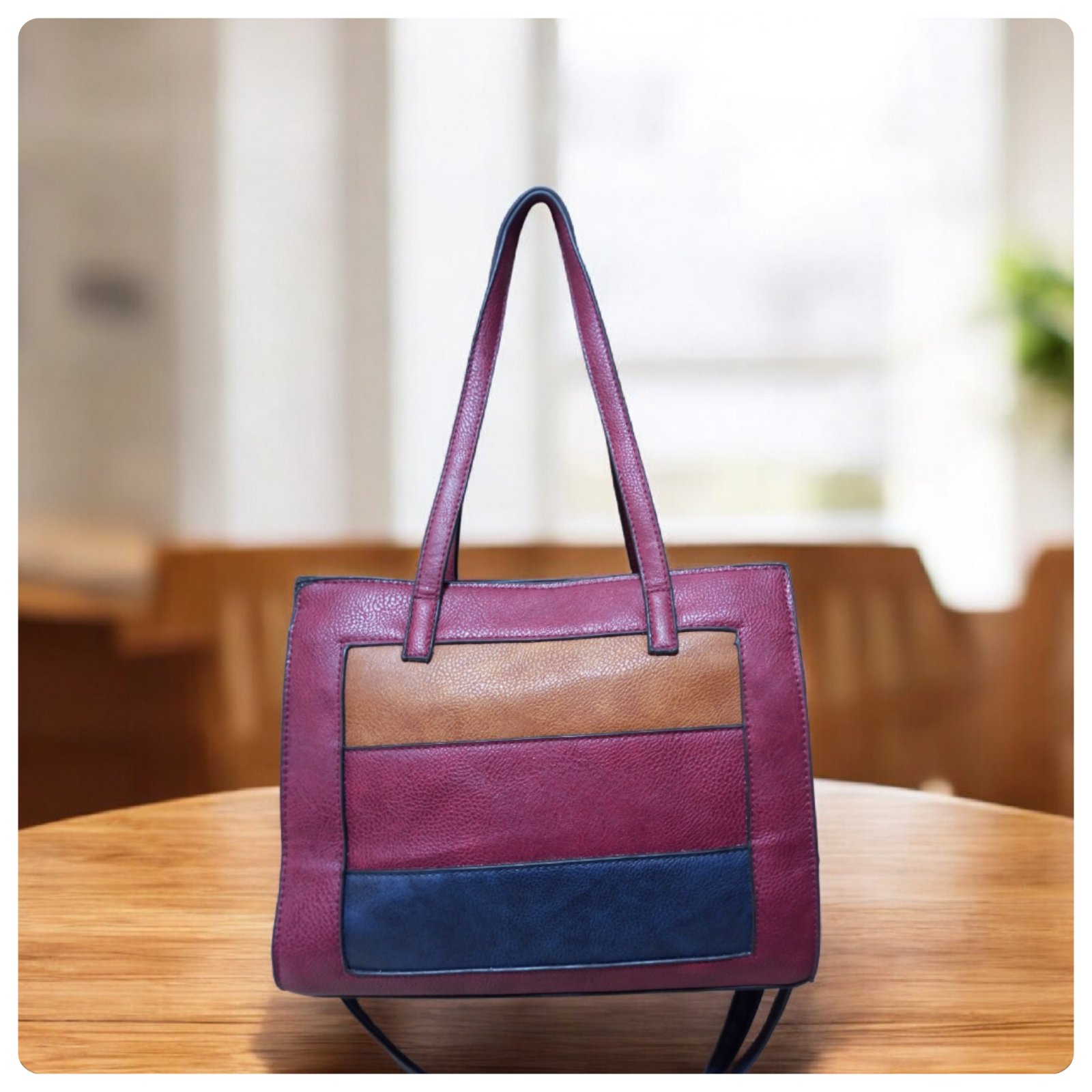 Sac porté épaule et à bandoulière capacité moyenne couleur de base rouge bordeaux 