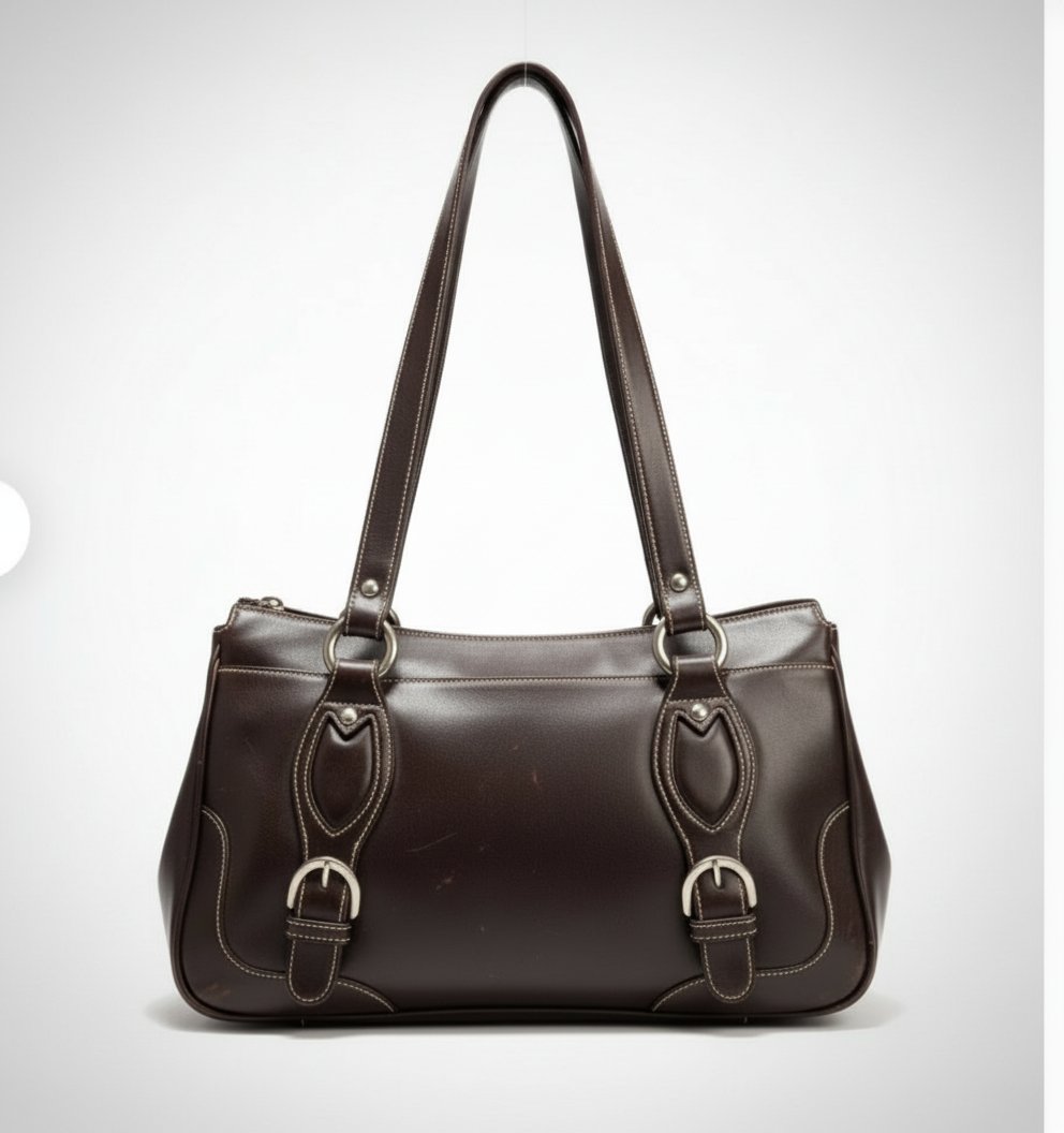 Sac porté épaule en cuir marron chocolat  de la marque Barbara Milano