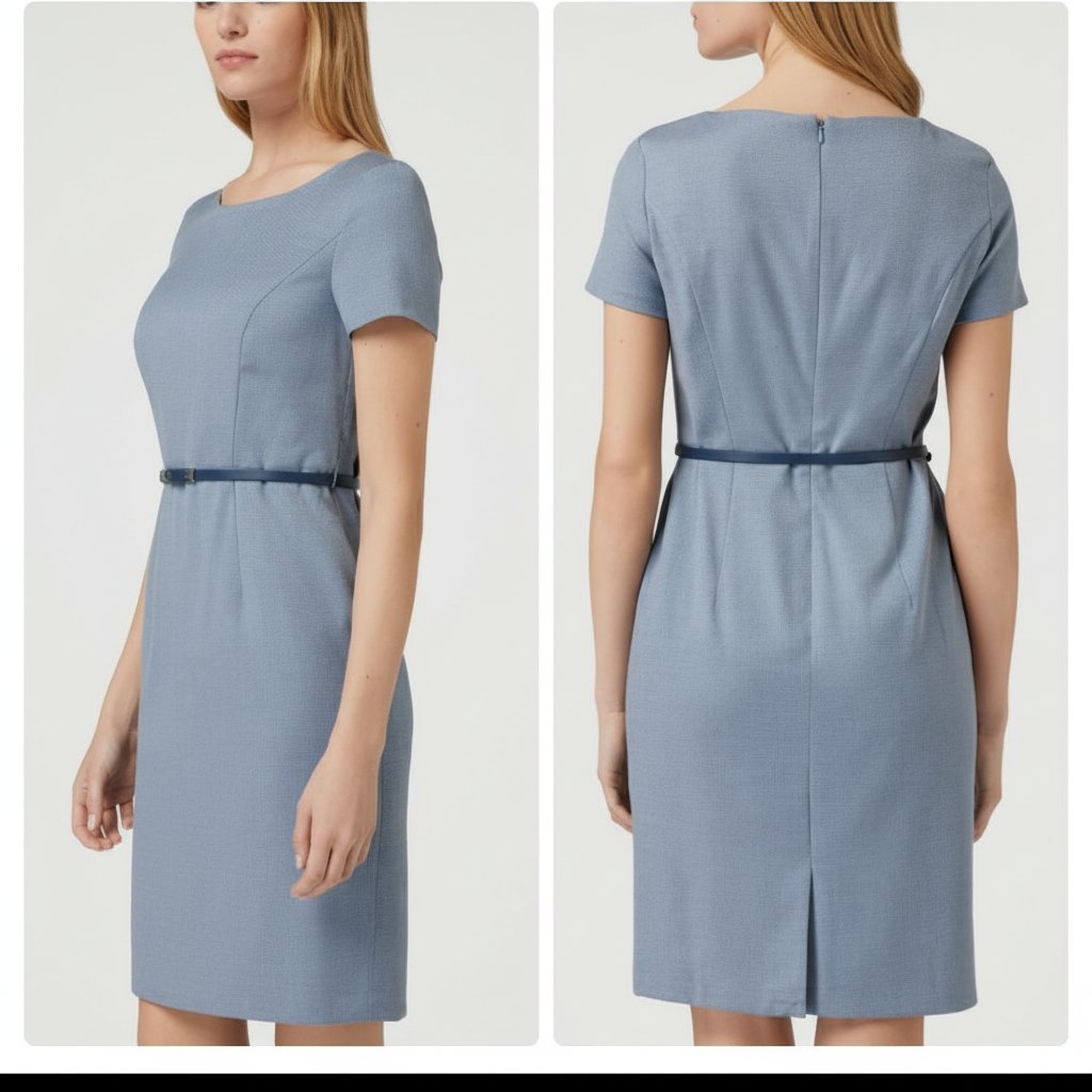 Robe bleue  avec ceinture de la marque Montego