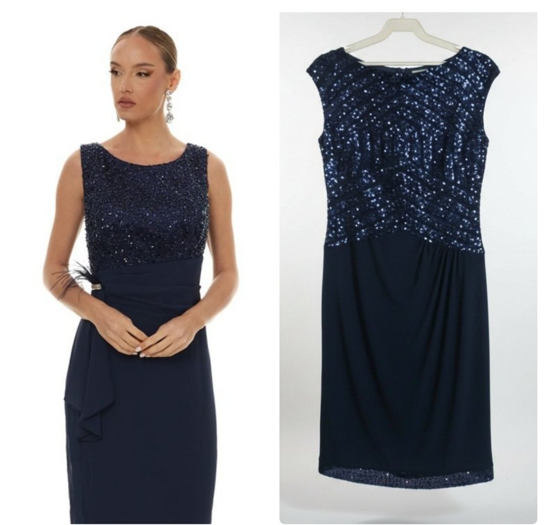Robe soirée lycra à sequins taille 38 Ralph Lauren 