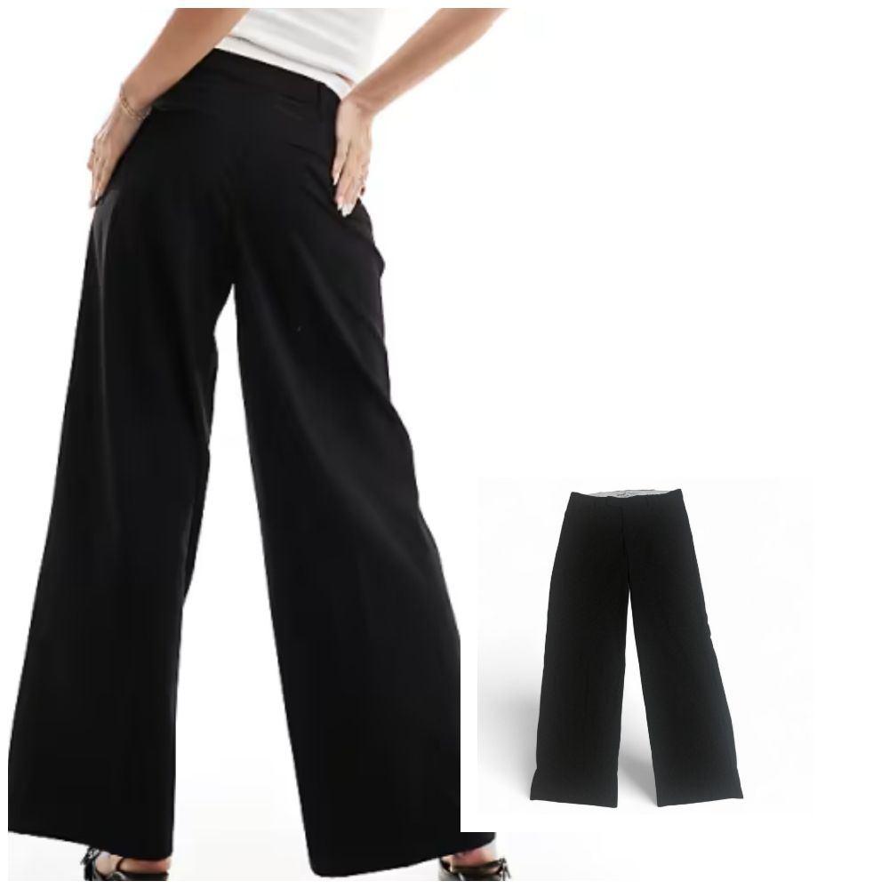 Pantalon large noir taille 38/40 Bershka 