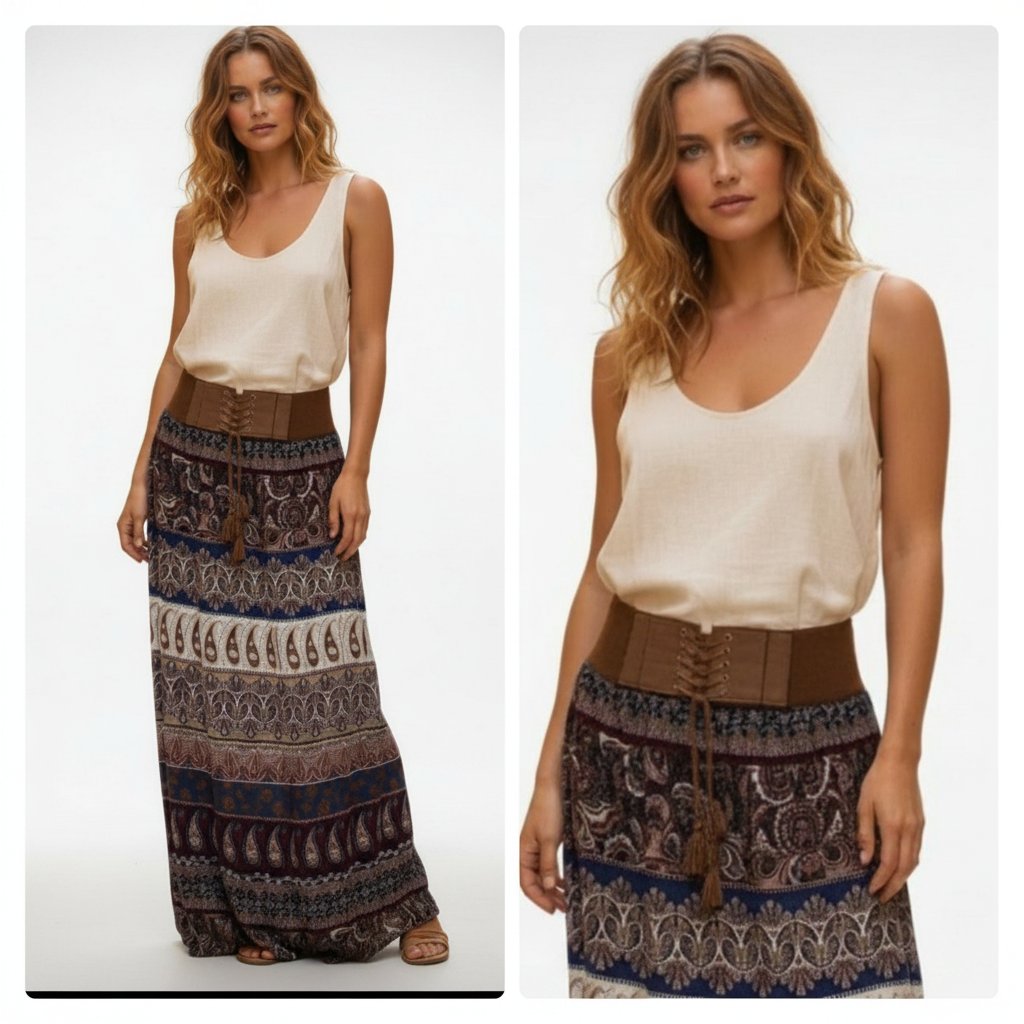 Longue jupe avec ceinture intégrée taille L Ardene
