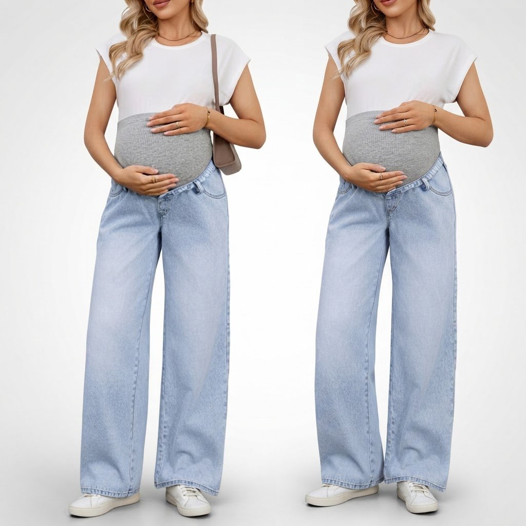 Pantalon denim de grossesse wide leg  Only Maternity