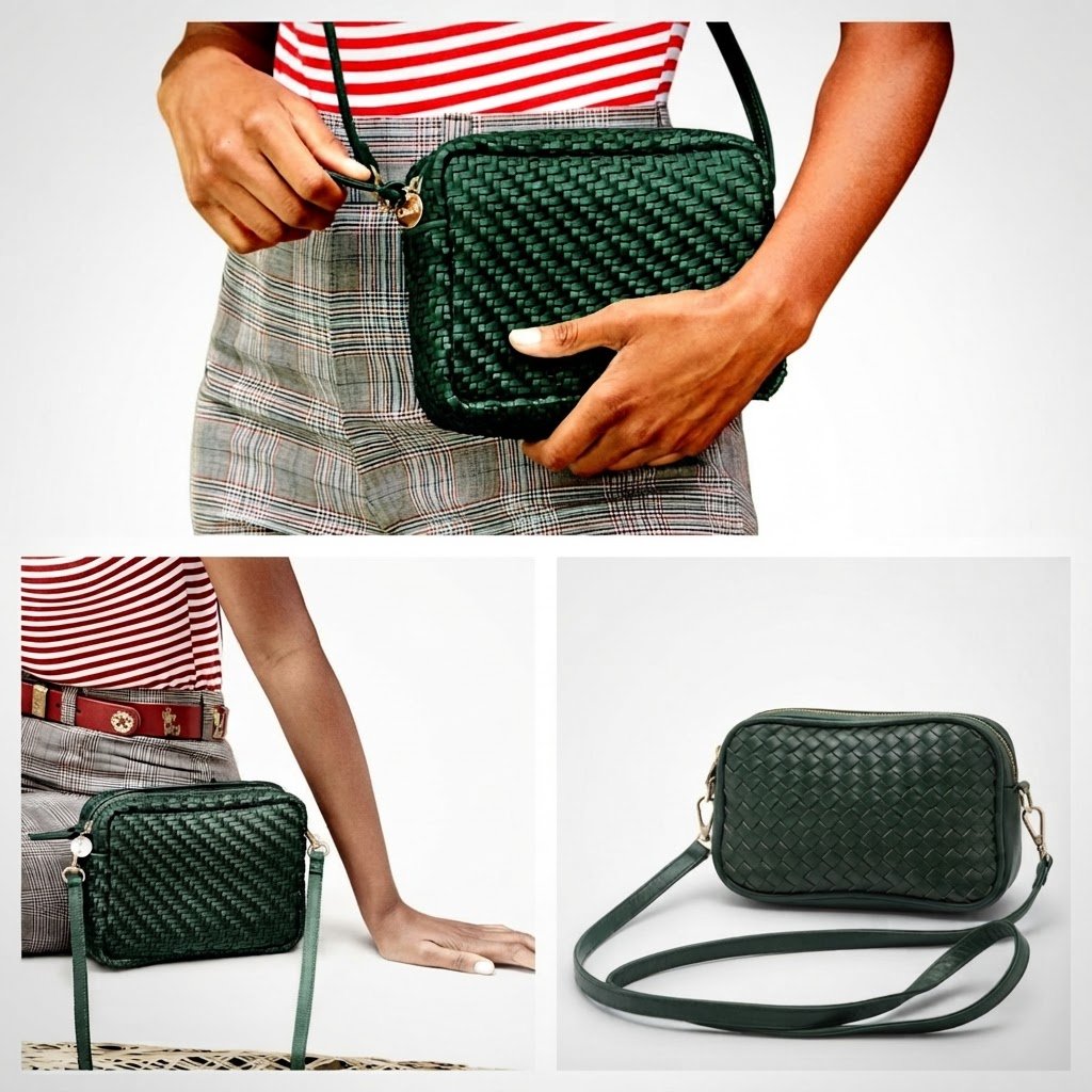 Très joli sac à bandoulière vert foncé 
