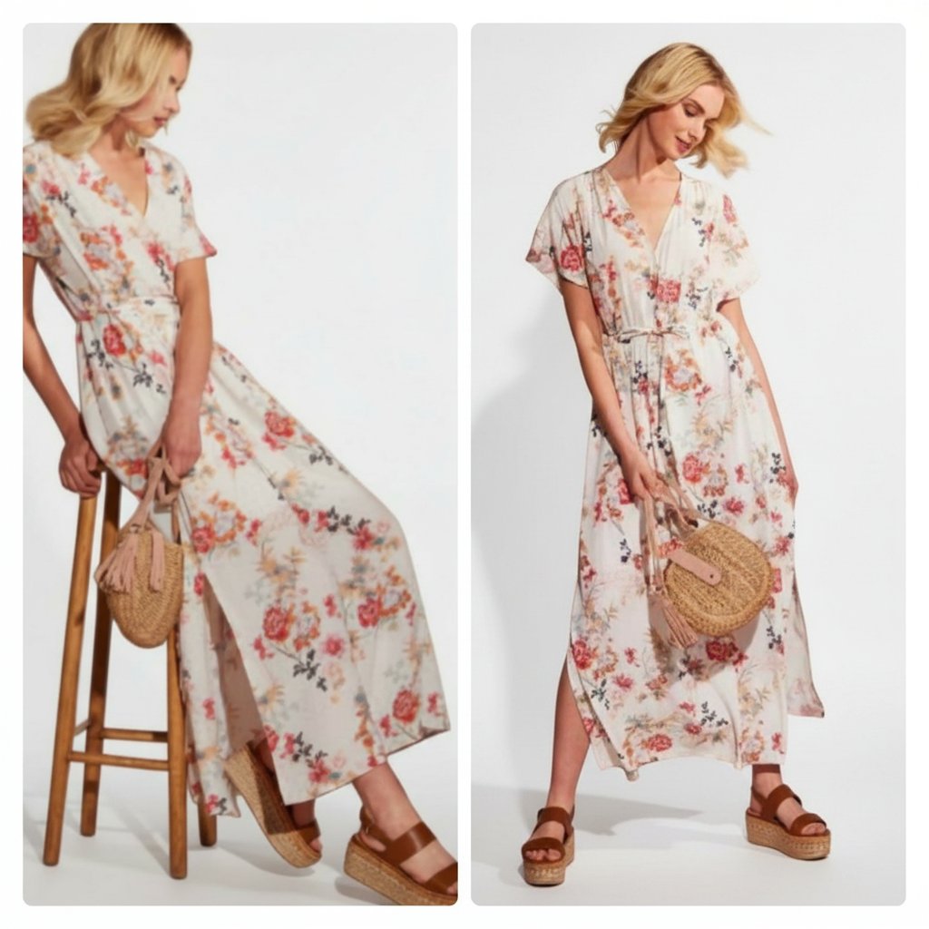 Robe maxi blanche imprimée taille 38/40 Promod