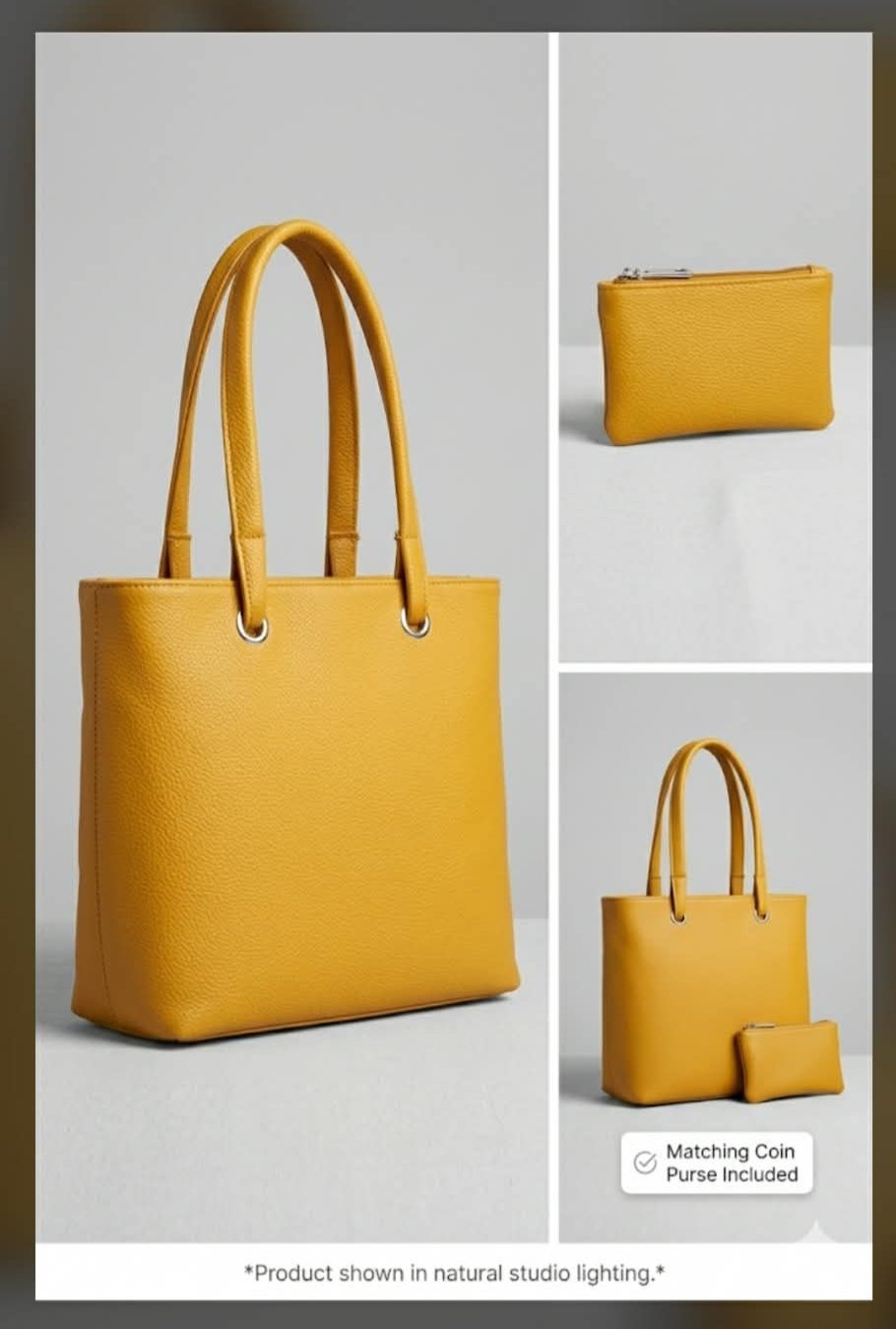 Sac jaune avec porte-monnaie assorti 