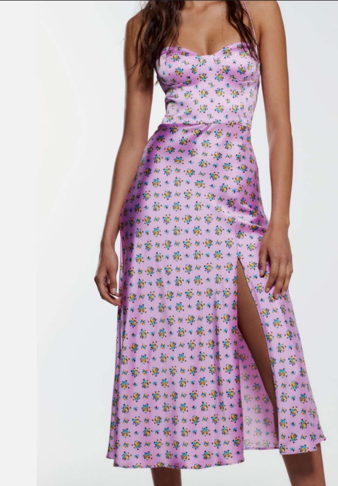 ZARA Mauve Floral Satin 