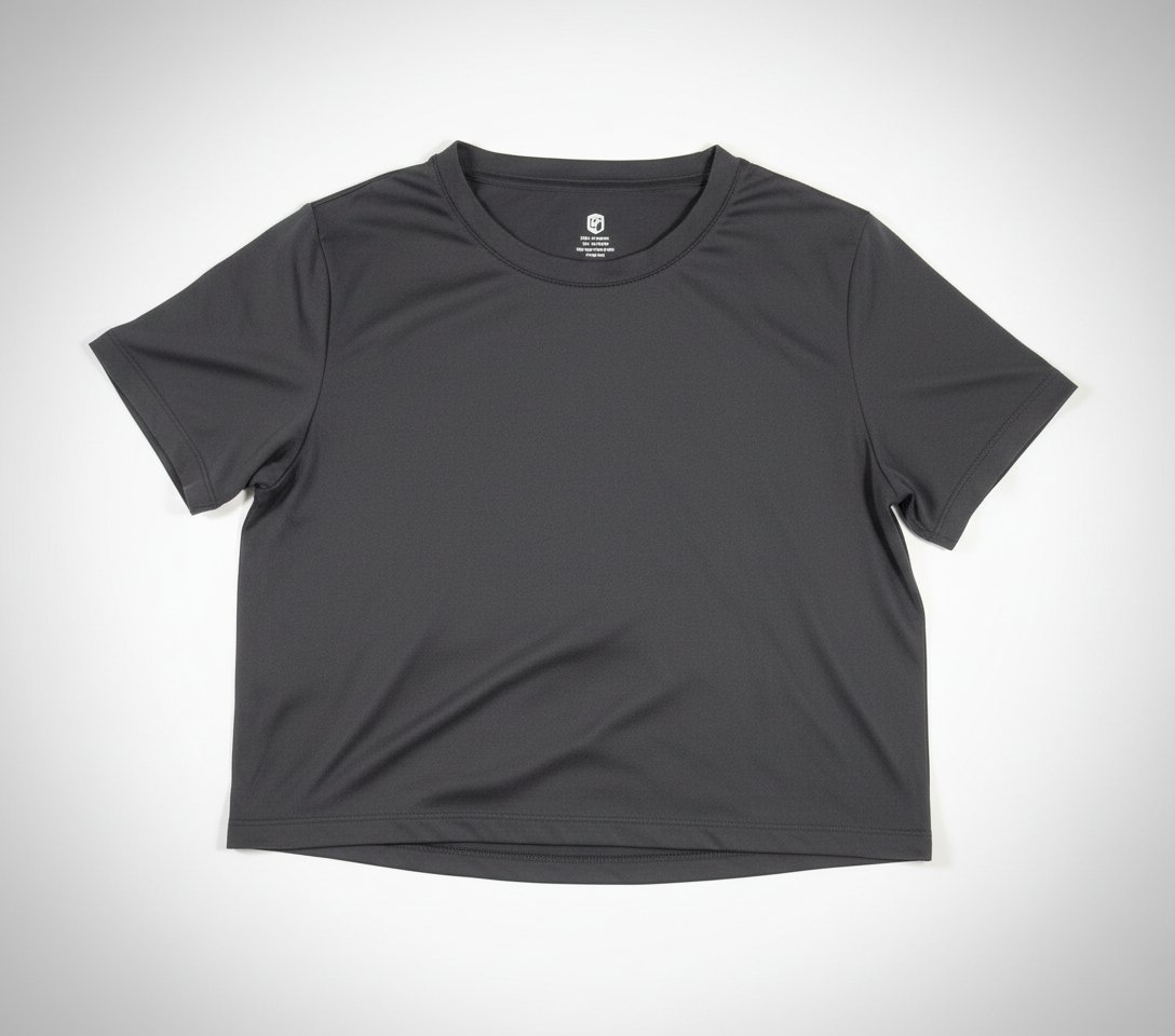 T-shirt crop gris foncé 