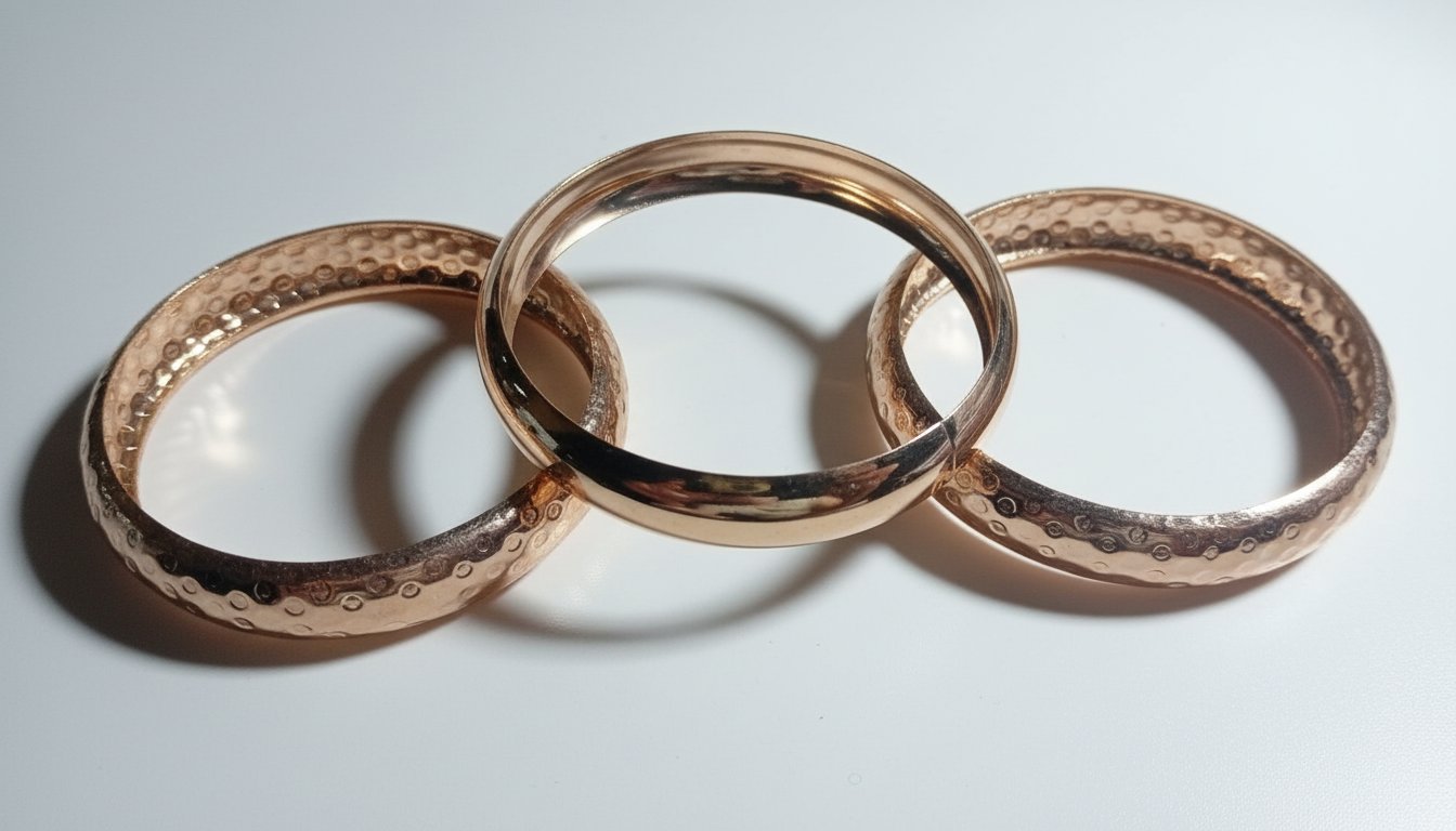 Trois bracelets inoxydable de joncs rigides
