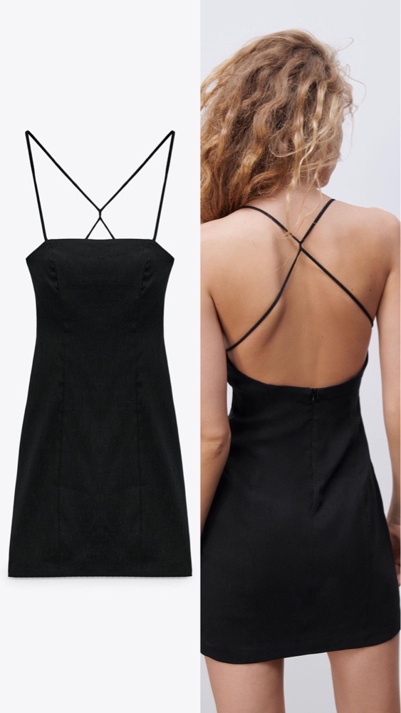 Robe Zara noire bretelle Cross back S