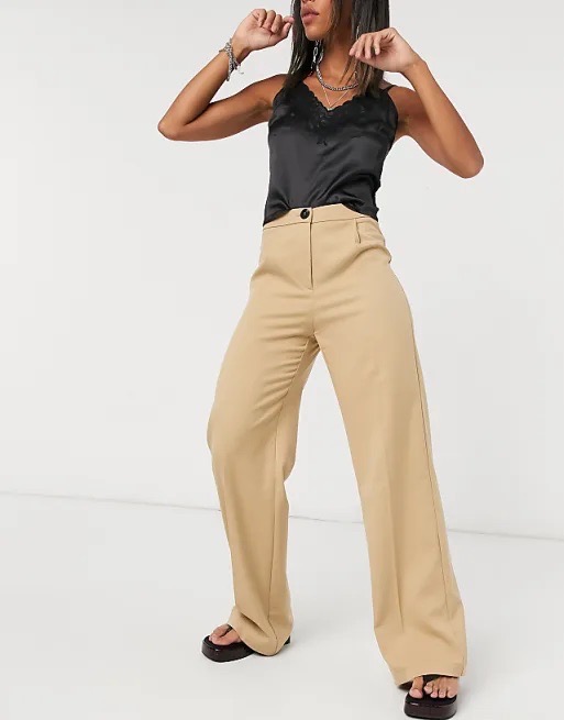 Pantalon Tailleur Bershka Beige