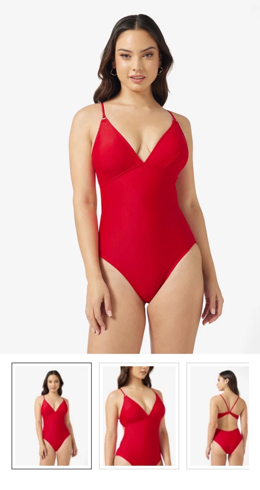 Plunge Neck Back Cutout Detail Swimsuit L