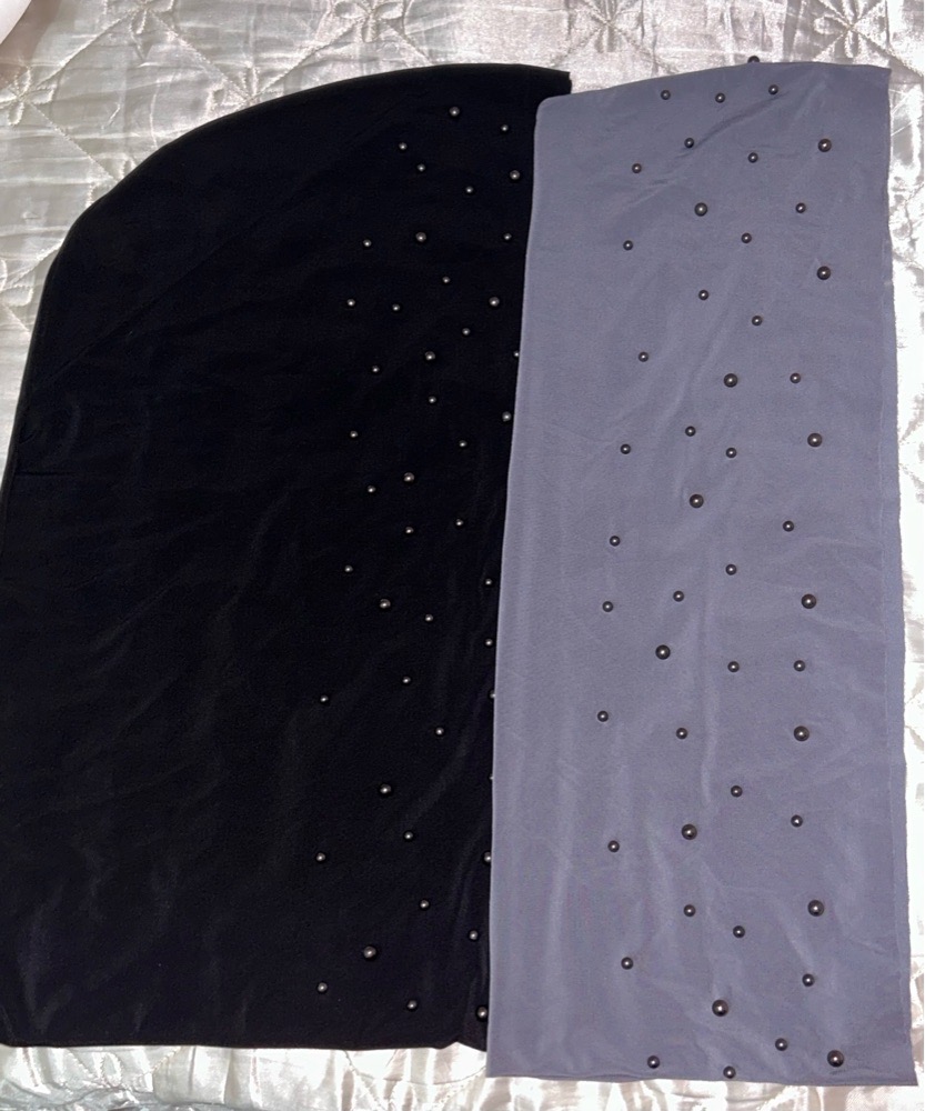 Turban style scarf grey and black with strass