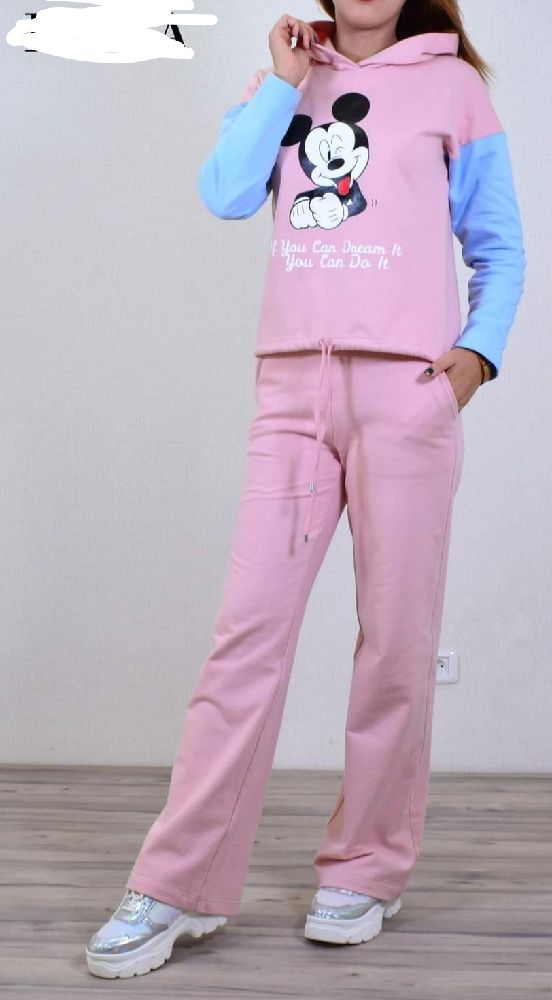 Jogging pour femme rose coton 