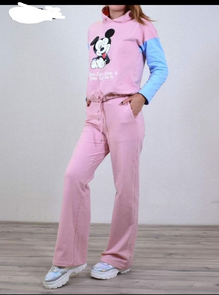 Jogging coton rose pratique