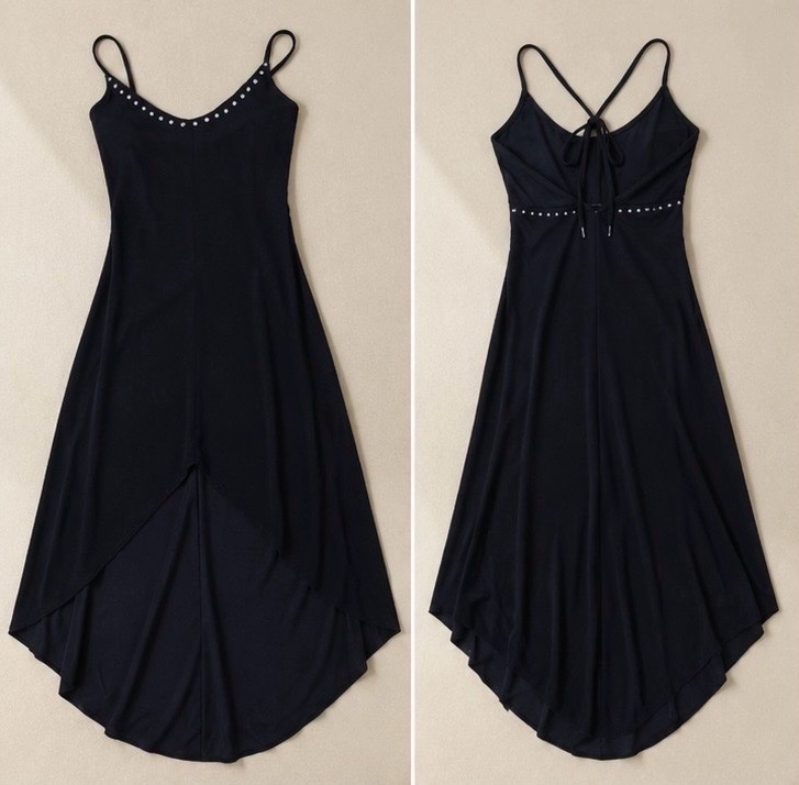 Robe noire en satin soirée