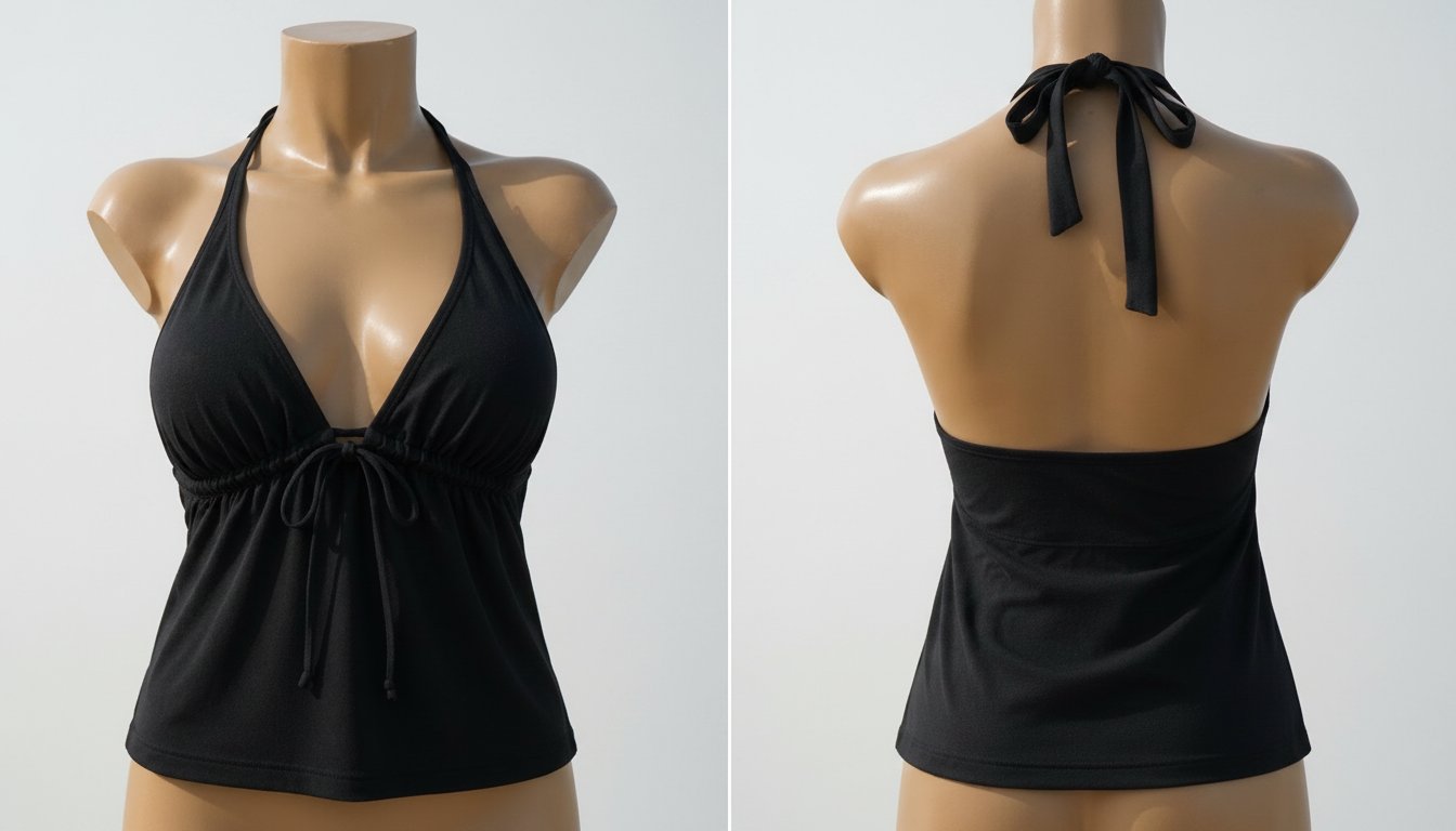 Maillot LASCANA Tankini Noir Halter Cup B
