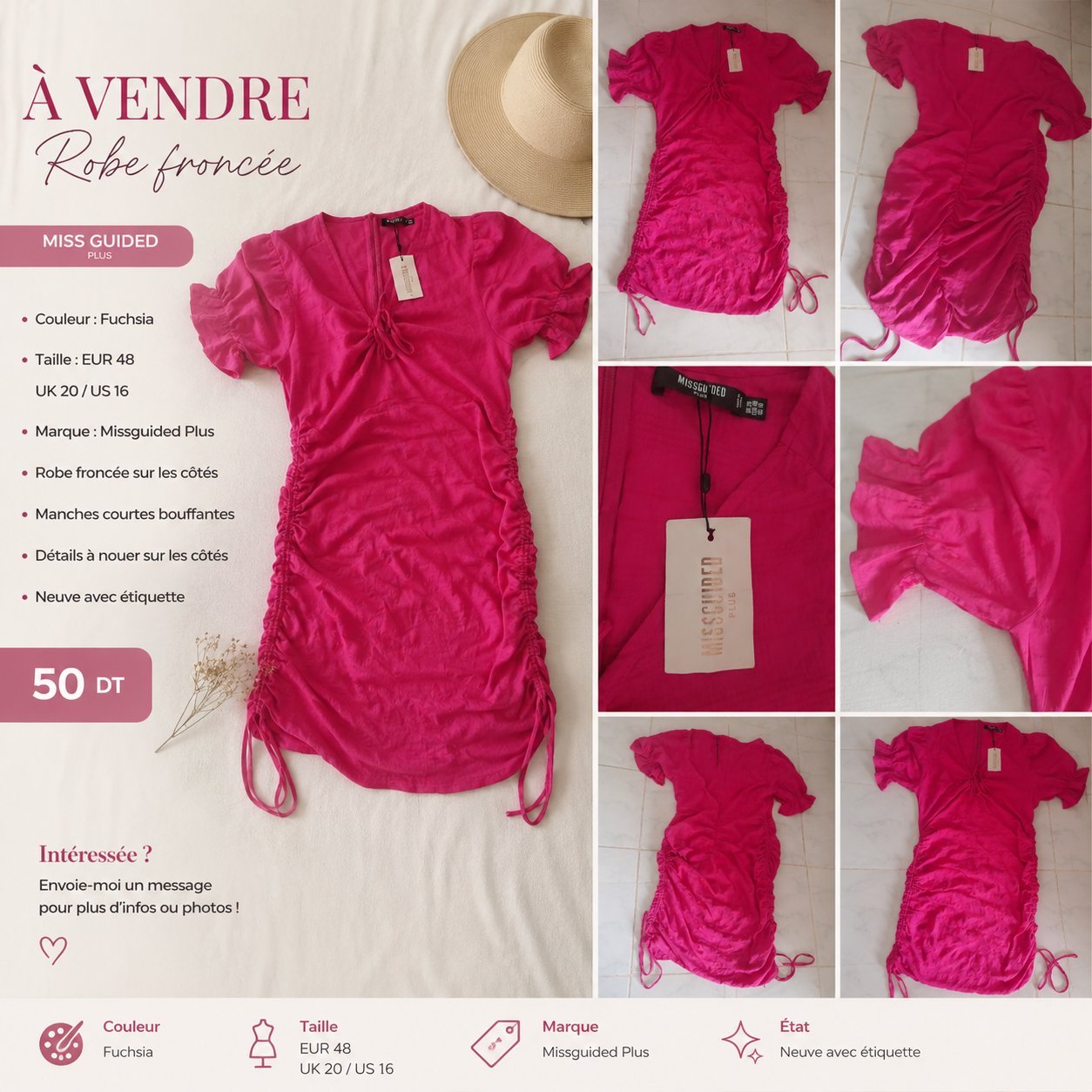 Robe froncée 