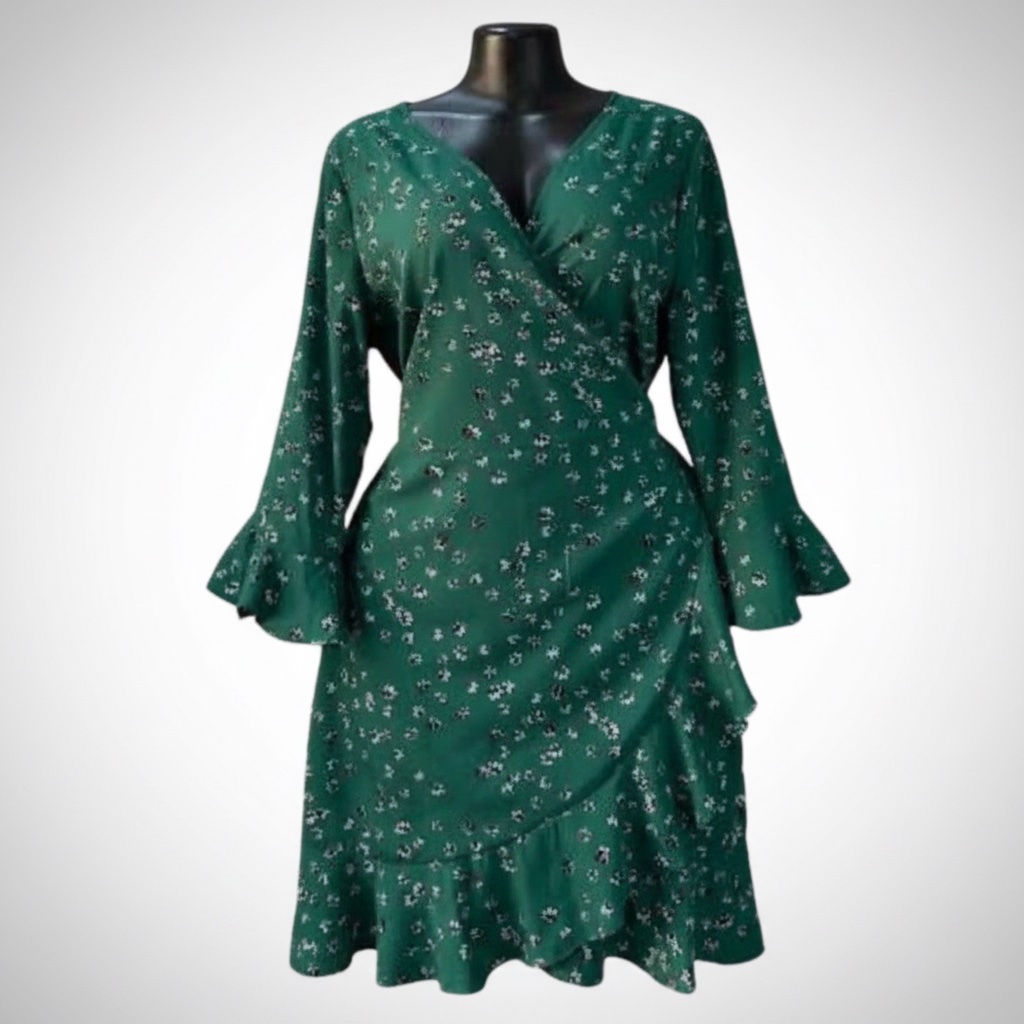 🔥Robe portefeuille 🔥verte Cubus à motif floral est disponible 