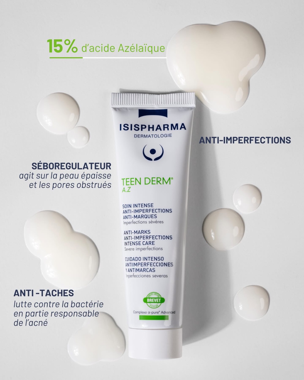 E soin intensif Isispharma Teen Derm A.Z (format 30 ml), Utulisè jne seile fois 
