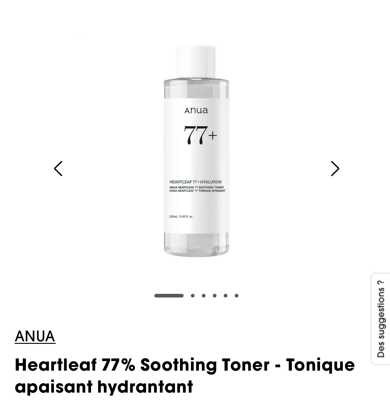 🔥🔥Anua Heartleaf 77% Soothing Toner 🔥🇫🇷🇫🇷🇫🇷🇫🇷(250 ml), un tonique facial coréen populaire conçu pour apaiser les peaux sensibles et irritées