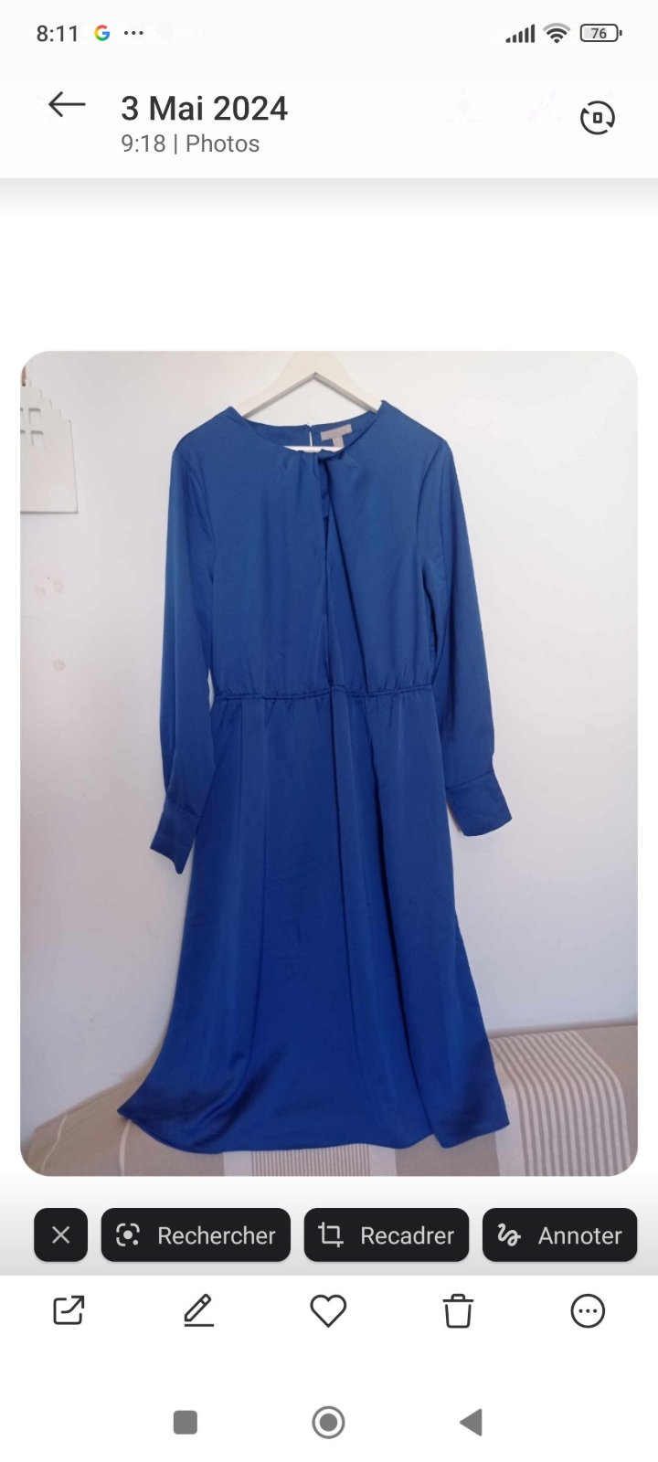 Belle robe bleu très peu portée 
