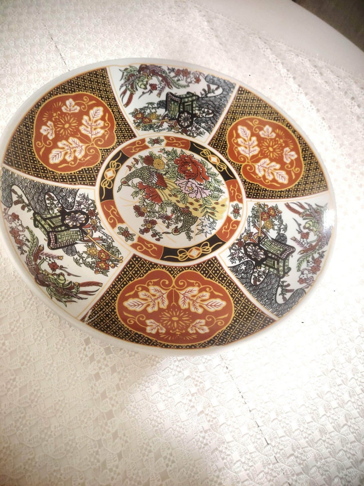 Grande assiette en porcelaine de style lmari japonais 