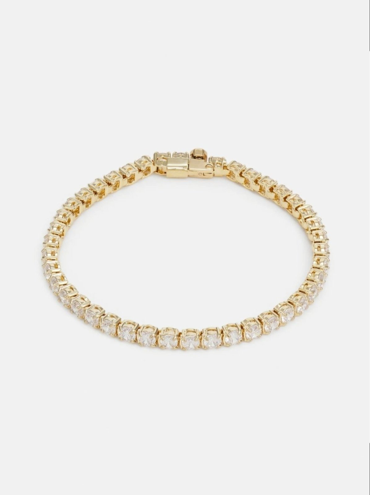 Bracelet tennis en argent 925 plaqué or