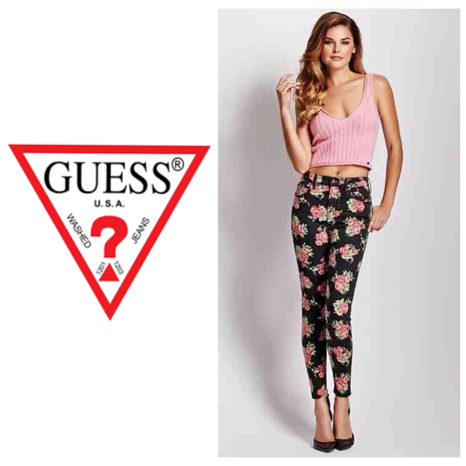 Jean Guess floral authentique 