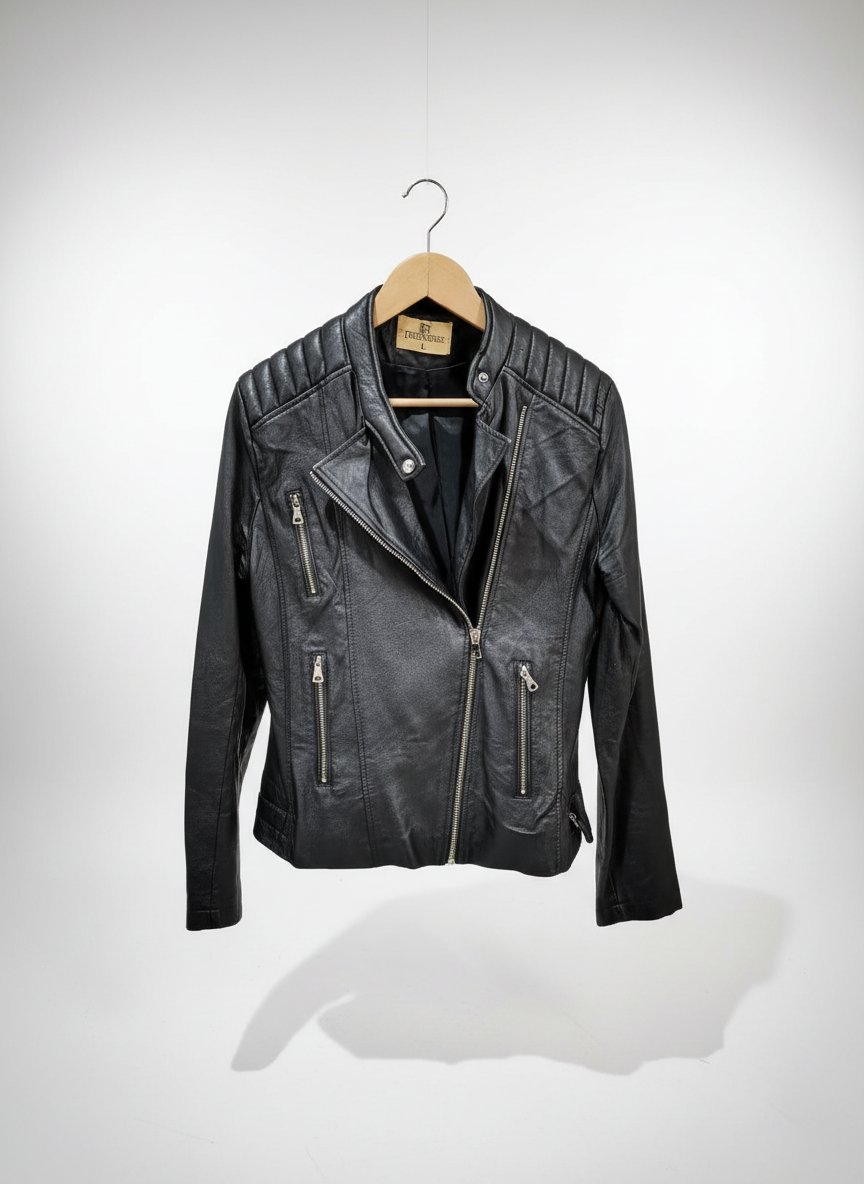 Veste en simili cuir de style motard 