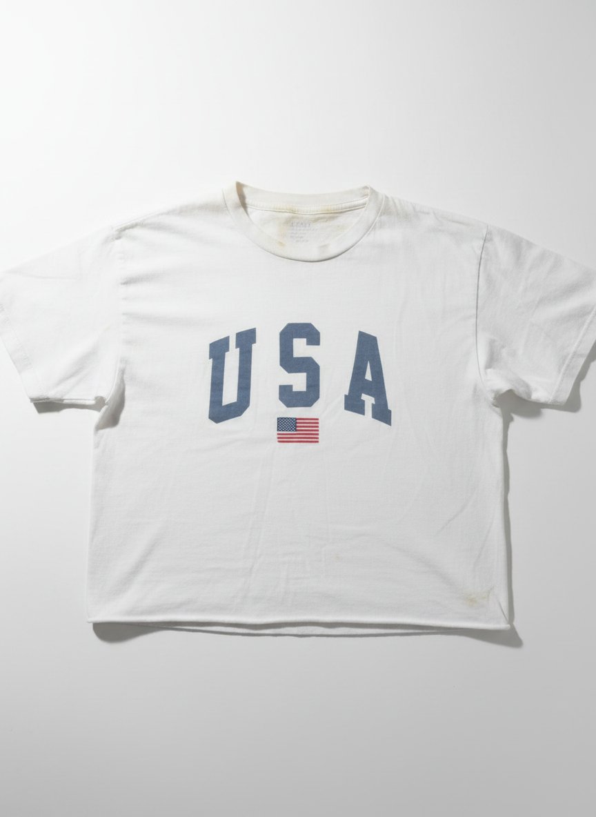 Crop Top Blanc ''USA''